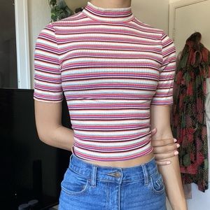 Multi-Color Mock Neck Top
